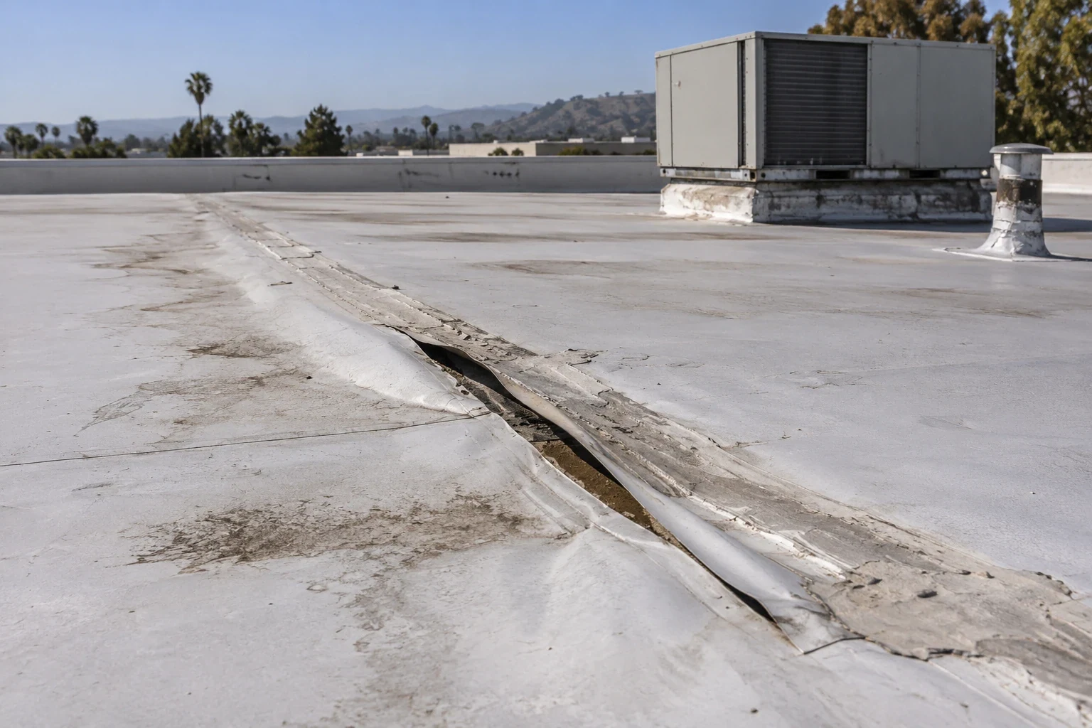 Commercial Roof Seam Failure Repair in Vallejo, CA Commercial Roof Seam Failure Repair in Vallejo, CA